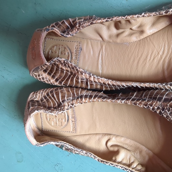Tory Burch Brown Snakeskin Ballet Flats - Picture 6 of 8